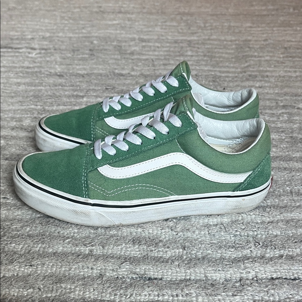 Vans Old Skool Green and White Shoes